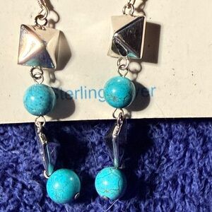 Sterling Silver and Turquoise Dangle Earrings